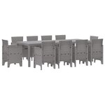 vidaXL Ensemble de salle à manger pour jardin 11 pc Gris clair