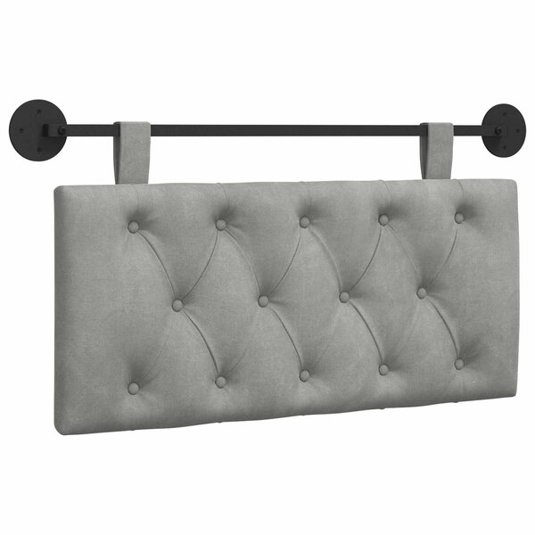 vidaXL Tête de lit suspendue Gris clair Velours