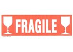 Paquet 100 étiquettes Fragile + Verres 60 x 190 mm AGIPA