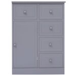 vidaXL Buffet avec 10 tiroirs Gris 113x30x79 cm Bois