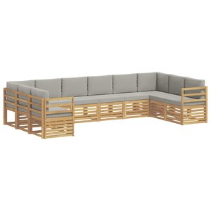 vidaXL Ensemble de canapés d'extérieur 10 pc Blanc et gris clair