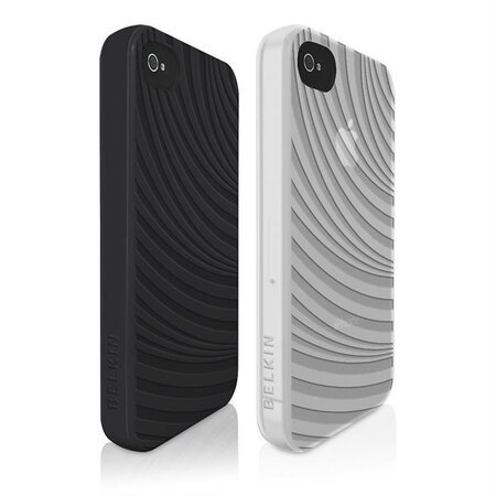 BELKIN  Grip groove - Lot de 2 étuis de protection - Iphone 4 - Noir / Blanc