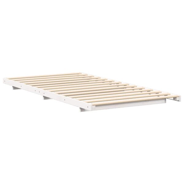 vidaXL Cadre de lit surélevé Blanc 80 x 220 cm Bois massif en pin