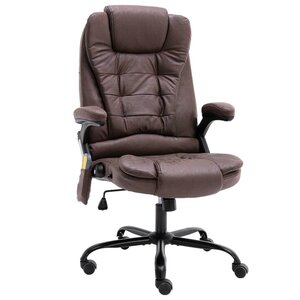 Chaise fauteuil siège de bureau informatique étude de massage foncé similicuir daim brun 02_0024013