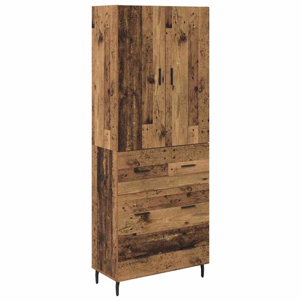 vidaXL Haut Armoire 2 Pièces Bois Ancien Bois Aggloméré et Verre