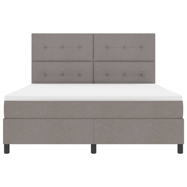 vidaXL Lit à ressorts avec matelas avec LED Taupe 180 x 200 cm tissu