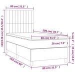 vidaXL Sommier à lattes de lit matelas LED Gris foncé 80x200cm Velours