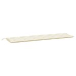 vidaXL Coussin de banc de jardin blanc crème 200x50x7 cm tissu oxford