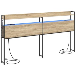 vidaXL Tête de lit de rangement Chêne sonoma 200 cm Bois d'ingénierie