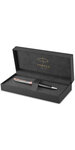 PARKER Sonnet Premium Stylo bille  métal et laque Grise or rose  Recharge noire pointe moyenne  Coffret cadeau