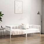 vidaXL Lit de jour Blanc 80x200 cm Bois de pin massif