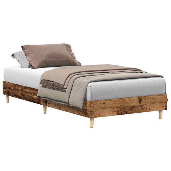 vidaXL Cadre de lit sans matelas vieux bois 90x190 cm bois ingénierie