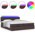 VidaXL Cadre de lit ottoman avec matelas marron foncé 200x200 cm tissu