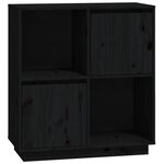 vidaXL Buffet noir 74x35x80 cm bois massif de pin