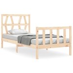 vidaXL Cadre de lit avec tête de lit 90x200 cm bois massif