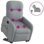 vidaXL Fauteuil inclinable de massage électrique Gris clair Tissu