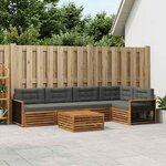vidaXL Ensemble de canapés d'extérieur 6 Pièces Naturel et Anthracite