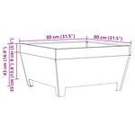 brasero vidaXL noir carré 80x80x43 cm en acier