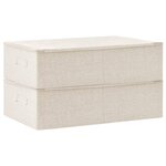 vidaXL Boîtes de rangement 2 Pièces Tissu 70x40x18 cm Crème