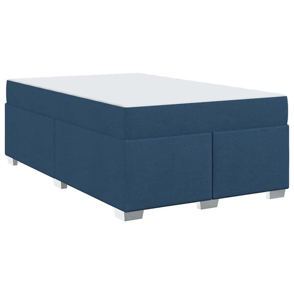 vidaXL Cadre de lit avec matelas Bleu 120 x 200 cm tissu