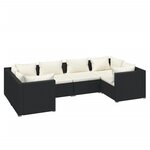 Salon de jardin meuble d'extérieur ensemble de mobilier 6 pièces avec coussins résine tressée noir 02_0016933