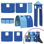 vidaXL Cadre de lit superposé pour enfants Noir et Bleu 75 x 190 cm