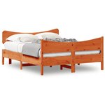 vidaXL Cadre de lit sans matelas cire marron 140x190cm bois pin massif