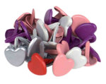 Attaches parisiennes (brads) coeur multicolores 1 cm x25