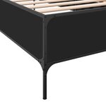 vidaXL Cadre de lit noir 90x190 cm bois d'ingénierie et métal