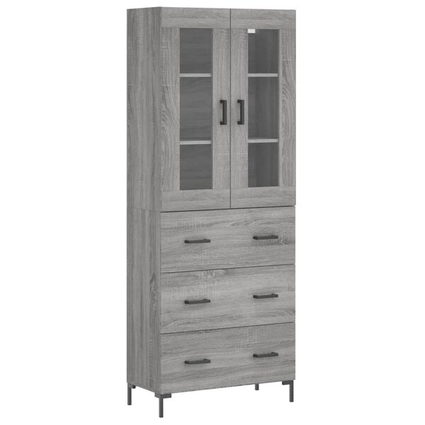 vidaXL Buffet haut Sonoma gris 69 5x34x180 cm Bois d'ingénierie