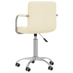 vidaXL Chaise pivotante de salle à manger Crème Tissu