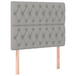 vidaXL Têtes de lit 2 Pièces Gris clair 90x7x78/88 cm Tissu