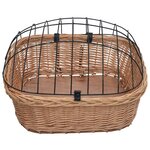 vidaXL Panier avant de vélo avec couvercle 50x45x35 cm Saule naturel