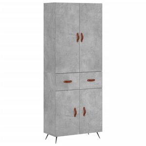 vidaXL Buffet haut Gris béton 69 5x34x180 cm Bois d'ingénierie
