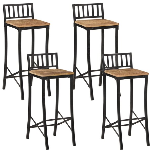 vidaXL Chaises de bar lot de 4 bois de manguier massif brut