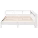 vidaXL Lit bibliothèque sans matelas blanc 200x200 cm bois pin massif