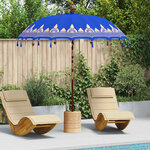 vidaXL Parasol balinais Bleu (210-220) x 260 cm Coton et bois massif
