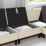 vidaXL Canapé central avec rangement Crème Velours