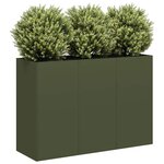 vidaXL Jardinière vert olive 120x40x80 cm acier laminé à froid