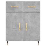 vidaXL Buffet gris béton 69 5x34x90 cm bois d'ingénierie