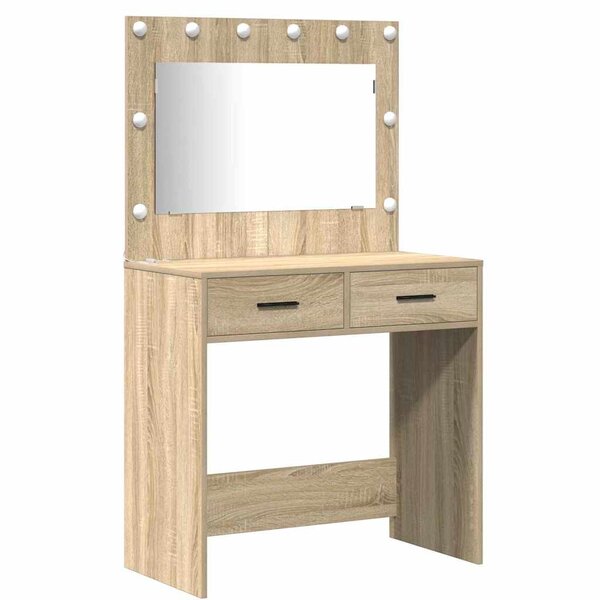 vidaXL Table de Toilette avec tiroir 2 Pièces Marron 78.5 x 41 x 135 cm