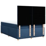 vidaXL Sommier à lattes de lit avec matelas Bleu 140x190 cm Tissu