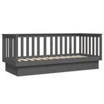 vidaXL Lit de jour Gris 75x190 cm Bois de pin massif