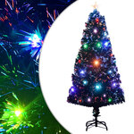 vidaXL Arbre de Noël pré-éclairé avec support et LED 120 cm fibre optique