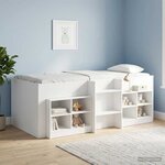 vidaXL Cadre de Lit Élevé pour Enfants 2 Pièces Blanc 80 x 200 cm