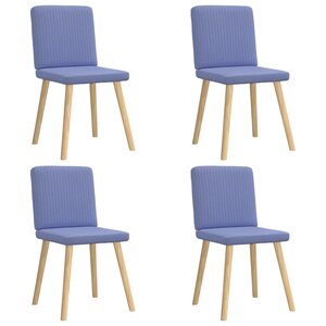 vidaXL Chaises à manger lot de 4 bleu jean tissu