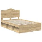 vidaXL Cadre de lit avec tête de lit Sonoma 120 x 190 cm Pin massif