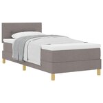 vidaXL Lit à ressorts avec matelas Taupe 80 x 200 cm tissu