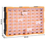 vidaXL Organisateur multi-tiroirs avec 64 tiroirs 52x16x37 5 cm