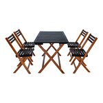 Salon de jardin 5 pièces bois d'acacia naturel gris 03_0010531